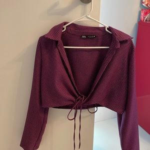 Cropped Zara blazer shirt. Never worn. No tags